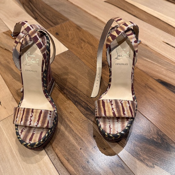 Christian Louboutin printed espadrilles heels - Picture 1 of 13